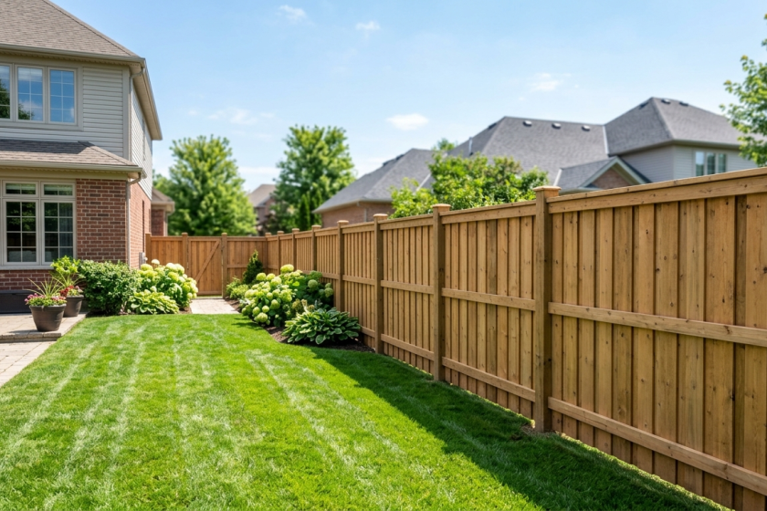 wooden fence yard